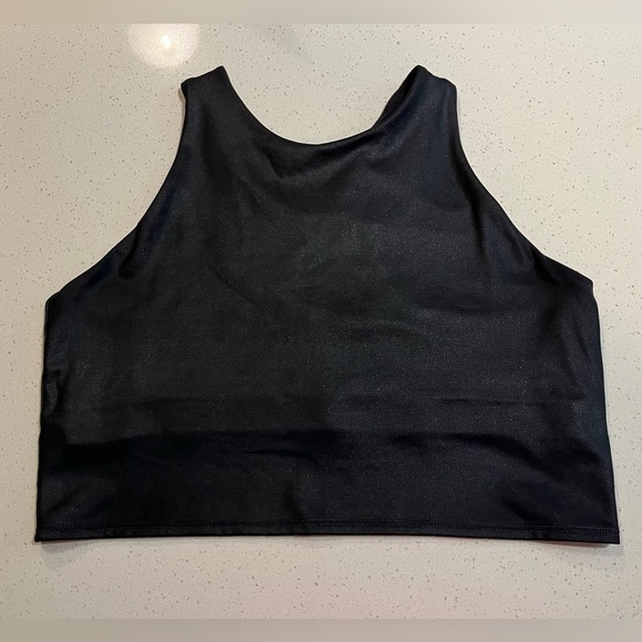 Athleta | Conscious Crop Bra Top in Black Shine Size Large - Picture 4 of 8